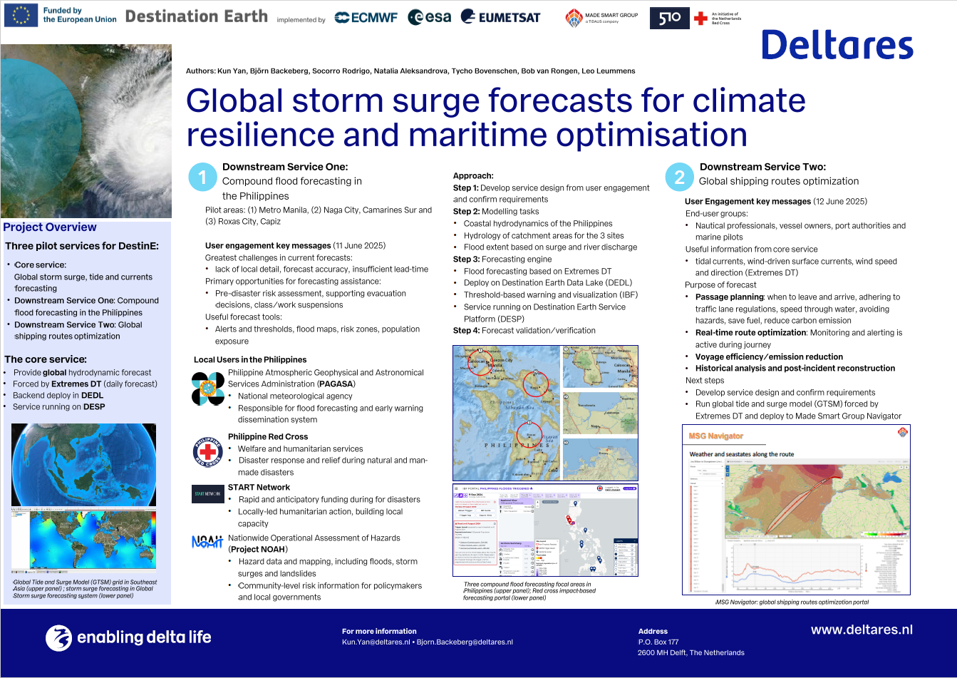 Global storm surge forecasts for climate resilience and maritime optimisation